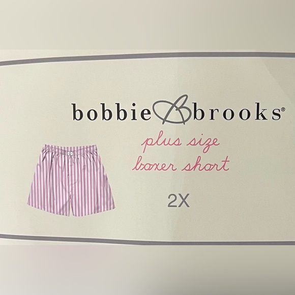 Bobbie Brooks 100% Cotton Pink and White Striped Plus Size Boxer Shorts - Cozy - Picture 3 of 7